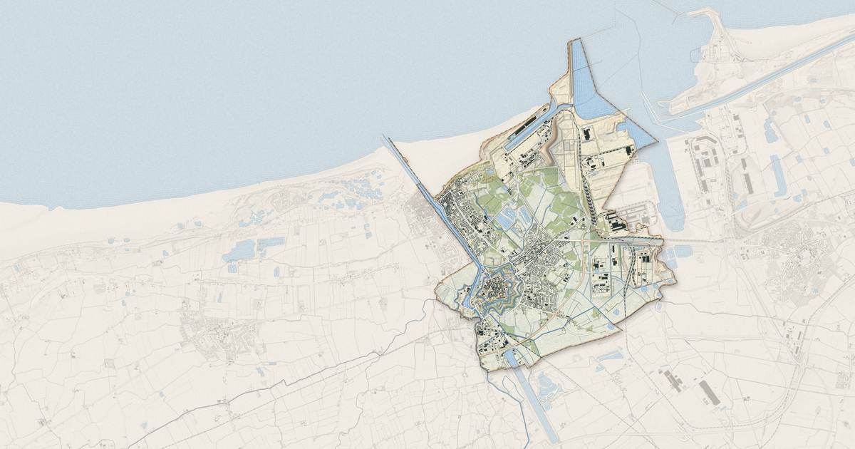 Portrait cartographique de Gravelines : relief, eau, forêts, bâti et voies, calculés à partir des données de l'IGN