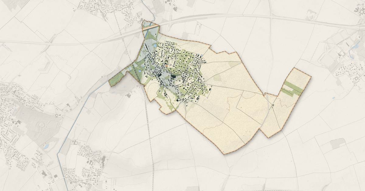 Portrait cartographique de Gruson : relief, eau, forêts, bâti et voies, calculés à partir des données de l'IGN