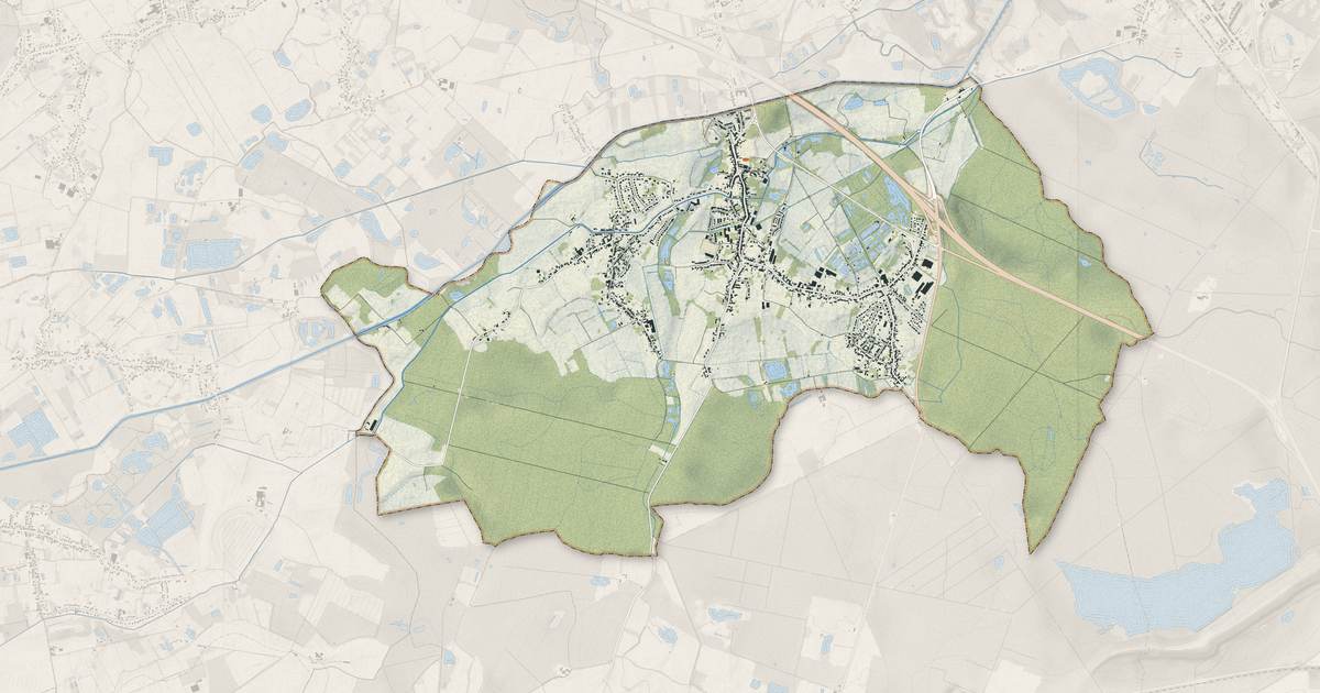 Portrait cartographique de Hasnon : relief, eau, forêts, bâti et voies, calculés à partir des données de l'IGN