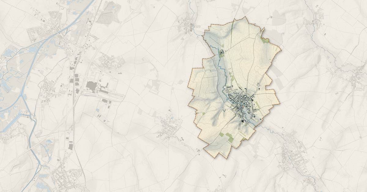 Portrait cartographique de Haspres : relief, eau, forêts, bâti et voies, calculés à partir des données de l'IGN