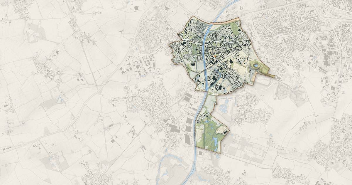 Portrait cartographique de Haubourdin : relief, eau, forêts, bâti et voies, calculés à partir des données de l'IGN
