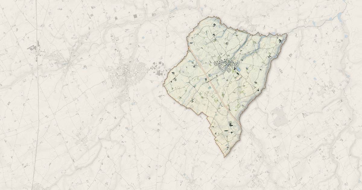Portrait cartographique de Herzeele : relief, eau, forêts, bâti et voies, calculés à partir des données de l'IGN