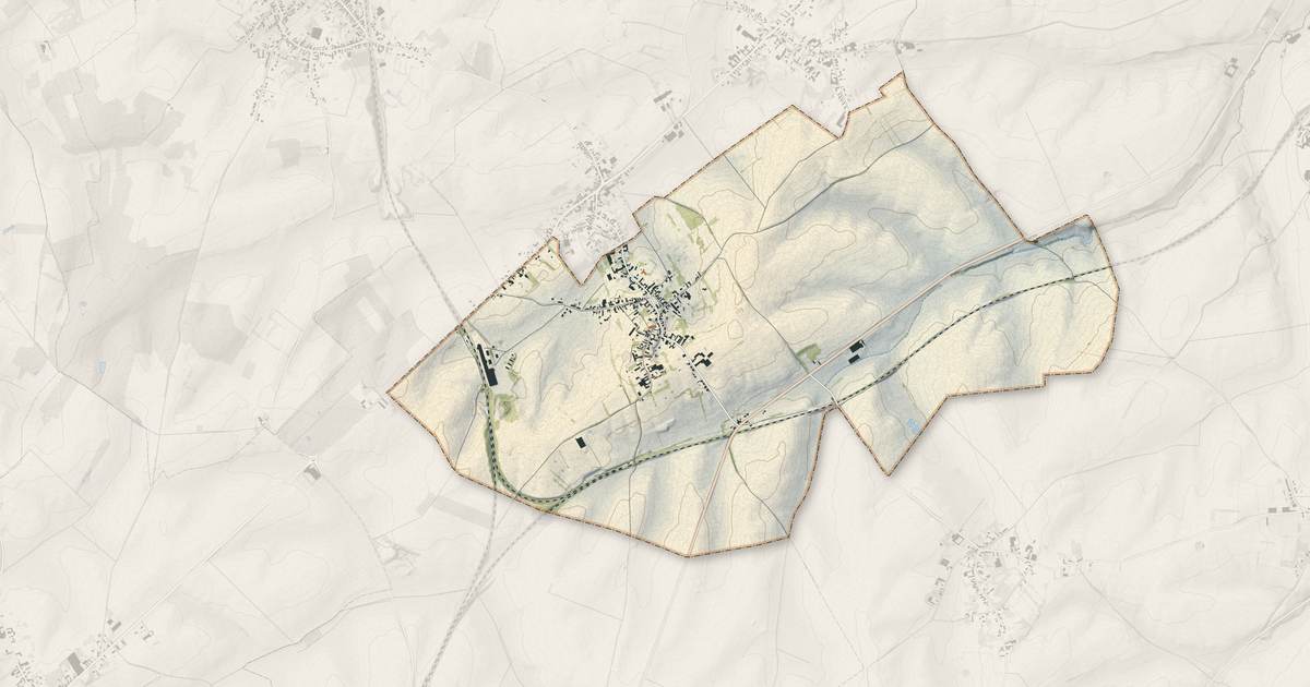 Portrait cartographique de Honnechy : relief, eau, forêts, bâti et voies, calculés à partir des données de l'IGN