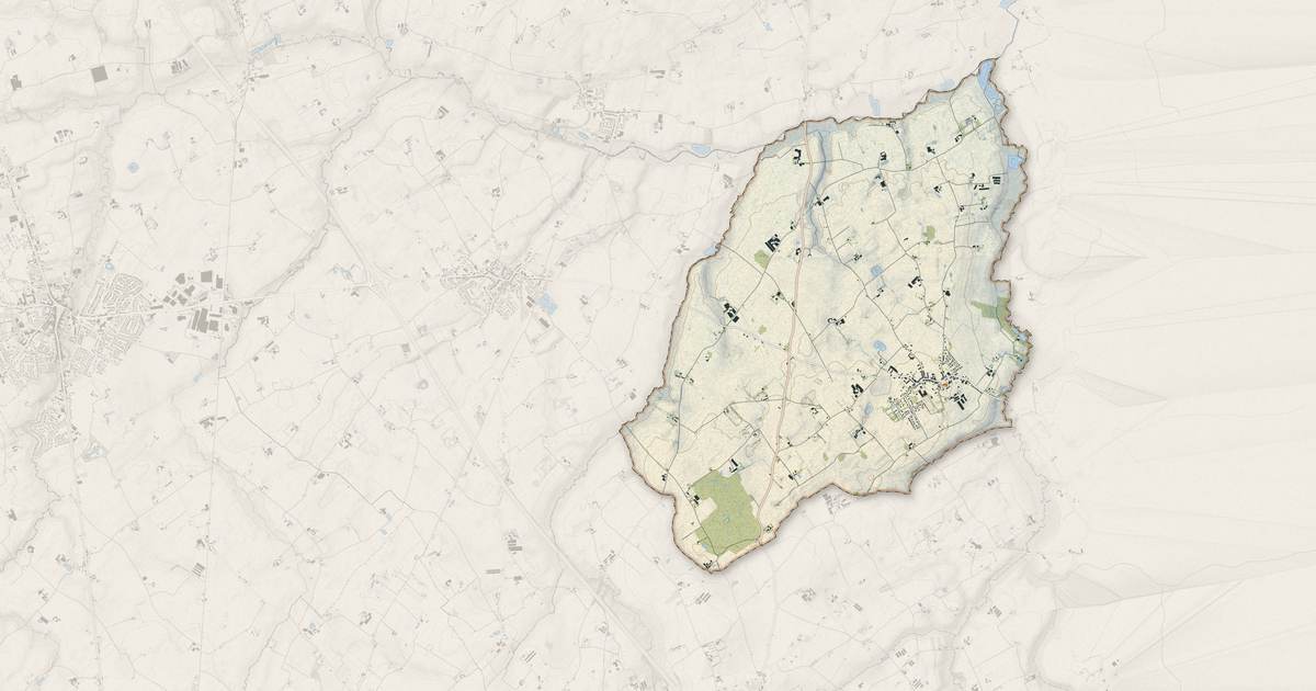 Portrait cartographique de Houtkerque : relief, eau, forêts, bâti et voies, calculés à partir des données de l'IGN