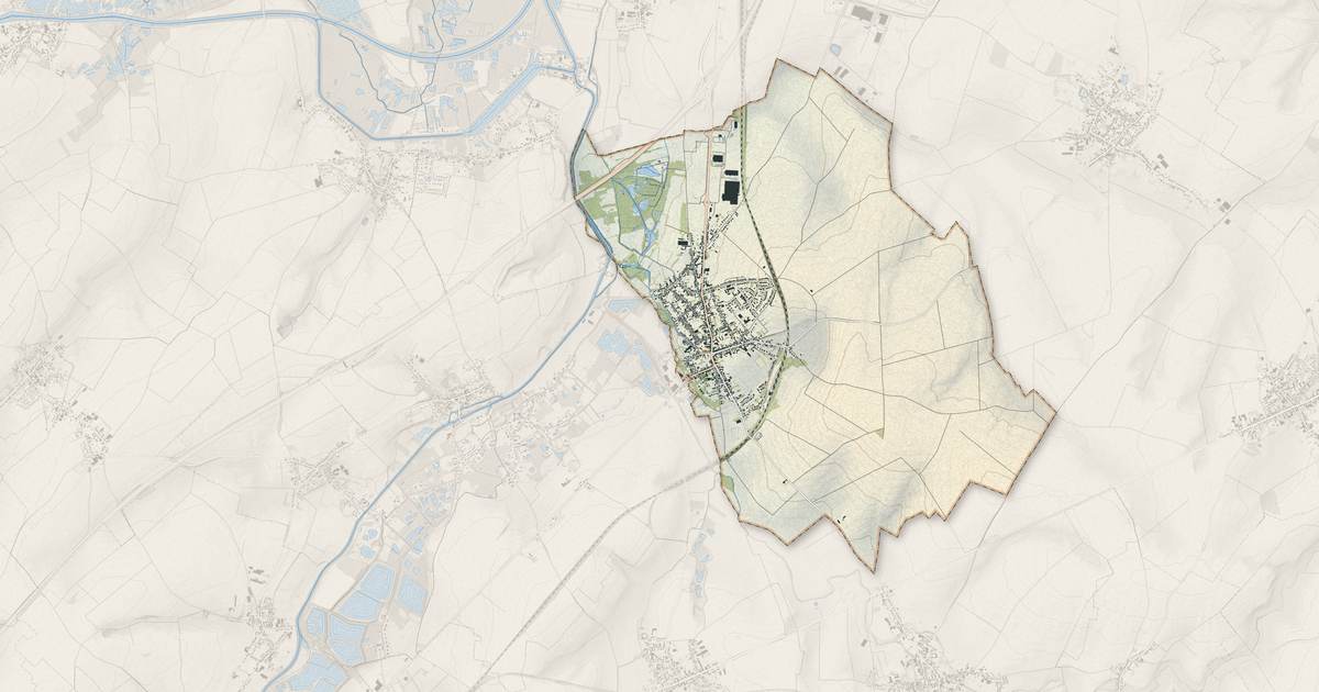 Portrait cartographique de Iwuy : relief, eau, forêts, bâti et voies, calculés à partir des données de l'IGN