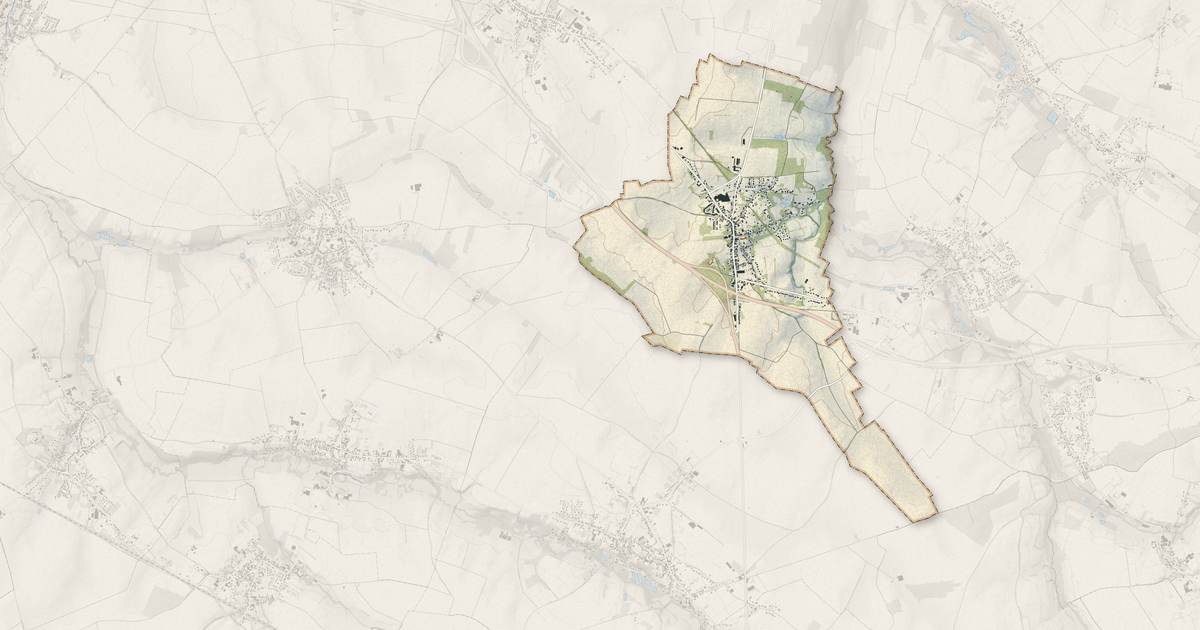 Portrait cartographique de Jenlain : relief, eau, forêts, bâti et voies, calculés à partir des données de l'IGN