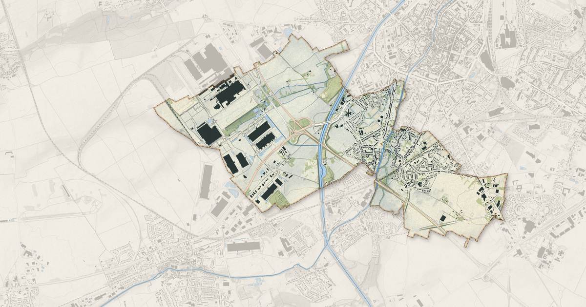 Portrait cartographique de Lambres-lez-Douai : relief, eau, forêts, bâti et voies, calculés à partir des données de l'IGN
