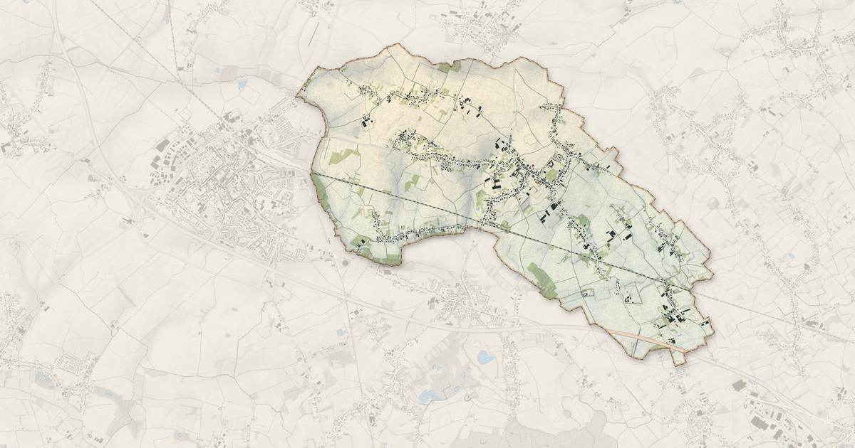 Portrait cartographique de Landas : relief, eau, forêts, bâti et voies, calculés à partir des données de l'IGN