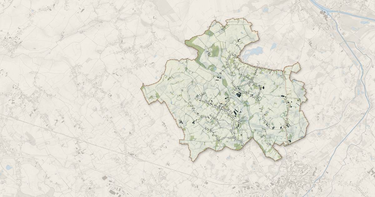 Portrait cartographique de Lecelles : relief, eau, forêts, bâti et voies, calculés à partir des données de l'IGN