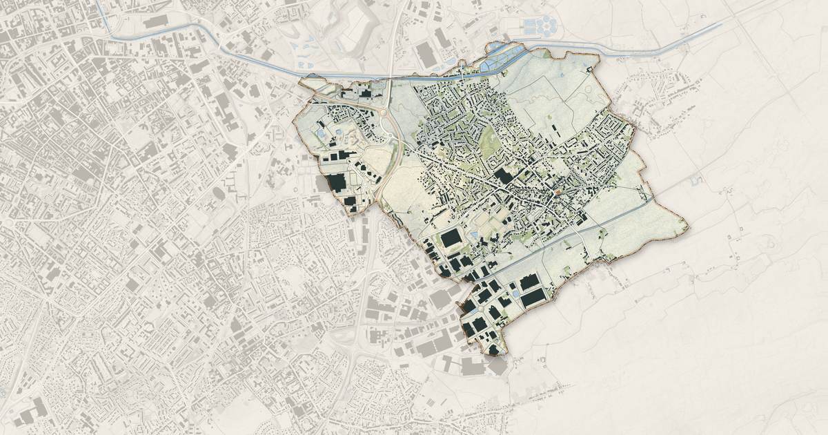 Portrait cartographique de Leers : relief, eau, forêts, bâti et voies, calculés à partir des données de l'IGN