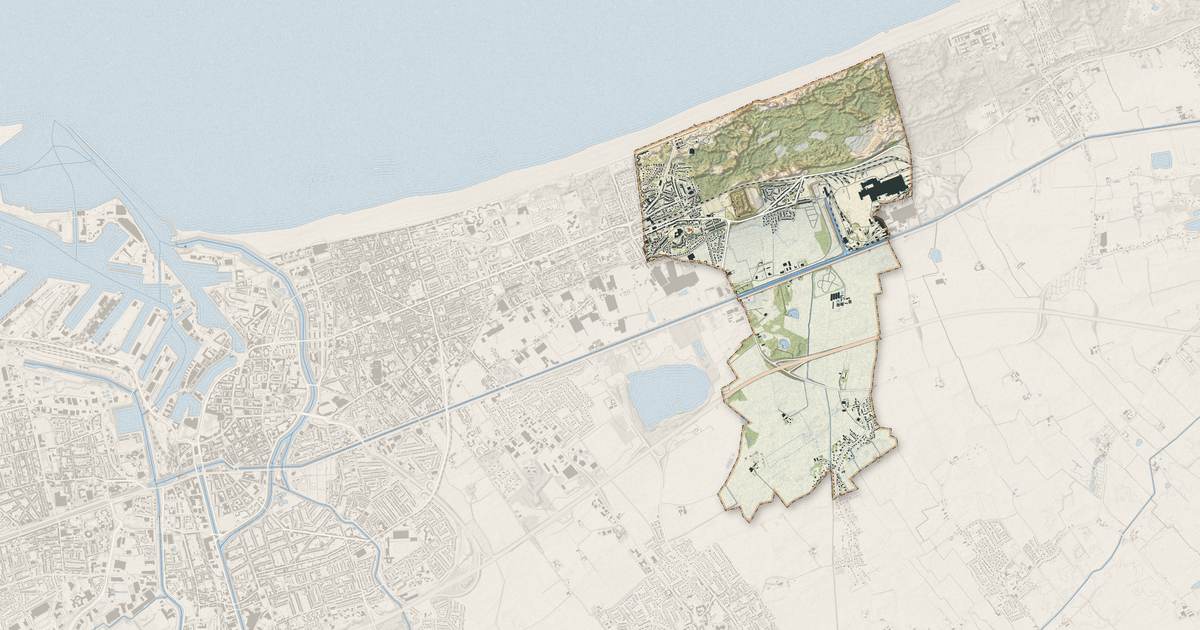 Portrait cartographique de Leffrinckoucke : relief, eau, forêts, bâti et voies, calculés à partir des données de l'IGN
