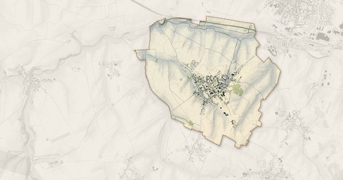 Portrait cartographique de Ligny-en-Cambrésis : relief, eau, forêts, bâti et voies, calculés à partir des données de l'IGN