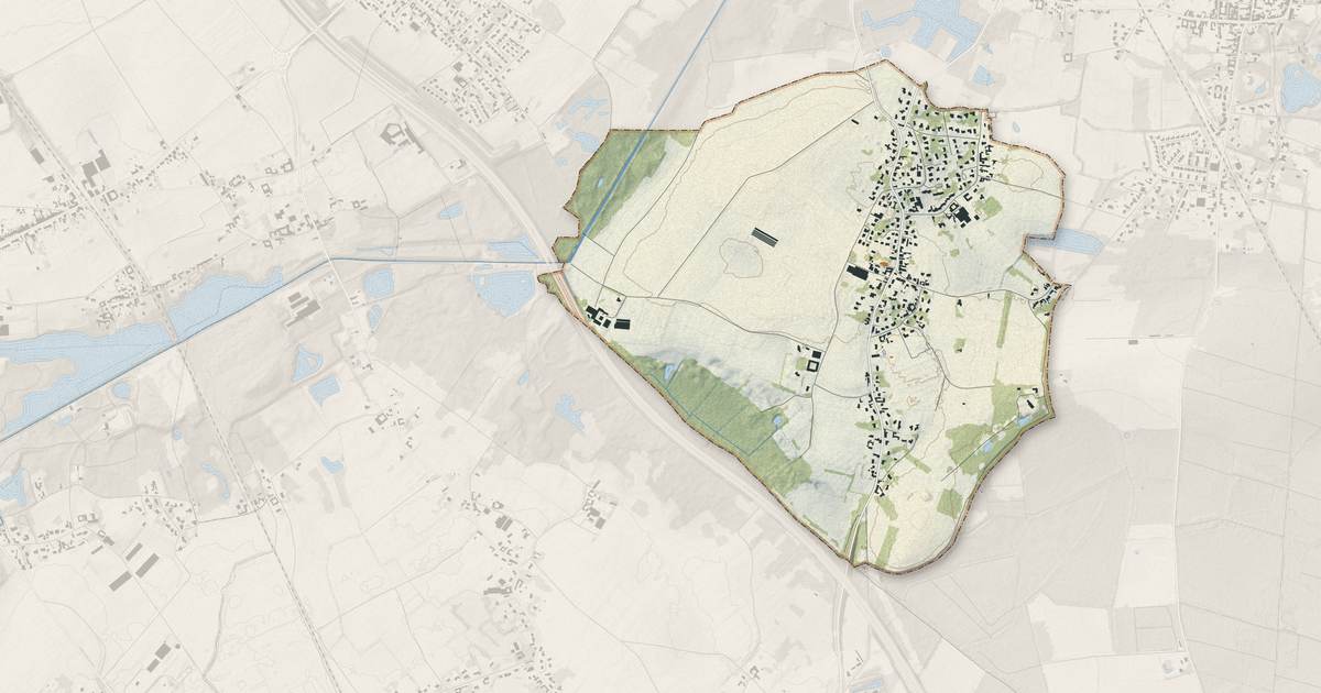Portrait cartographique de Louvil : relief, eau, forêts, bâti et voies, calculés à partir des données de l'IGN