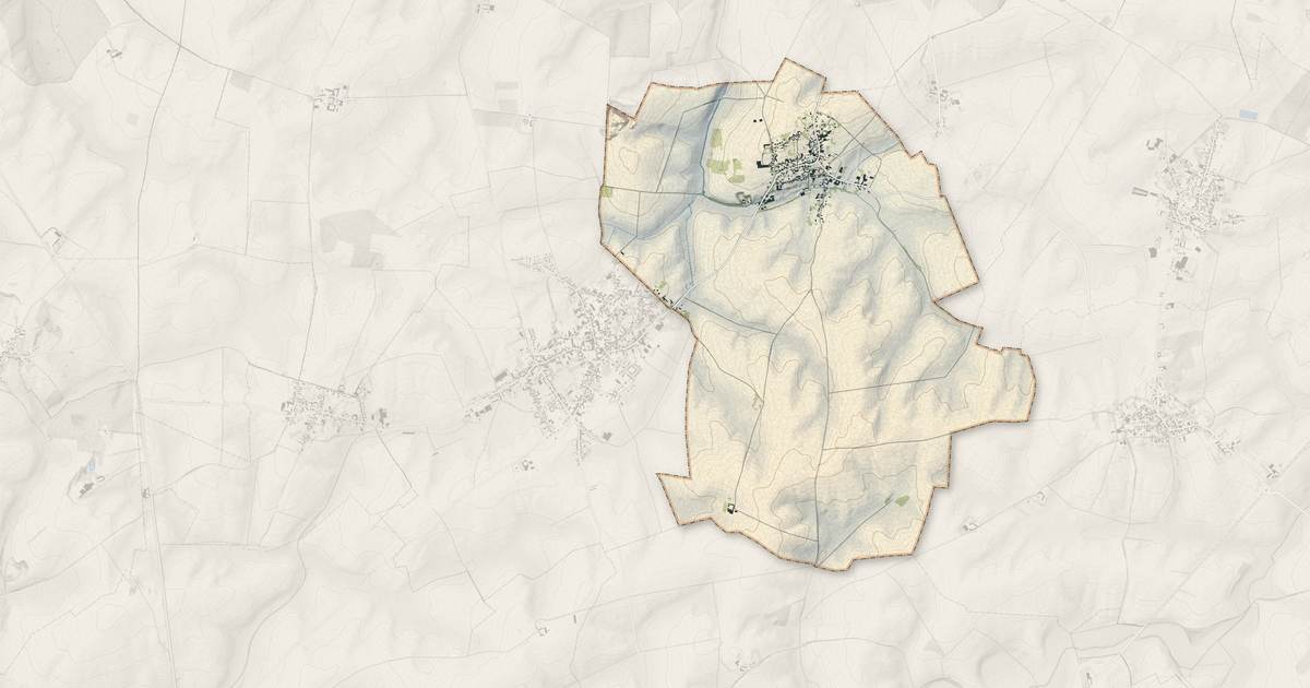 Portrait cartographique de Malincourt : relief, eau, forêts, bâti et voies, calculés à partir des données de l'IGN