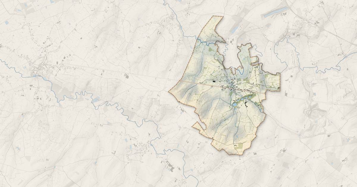 Portrait cartographique de Marbaix : relief, eau, forêts, bâti et voies, calculés à partir des données de l'IGN