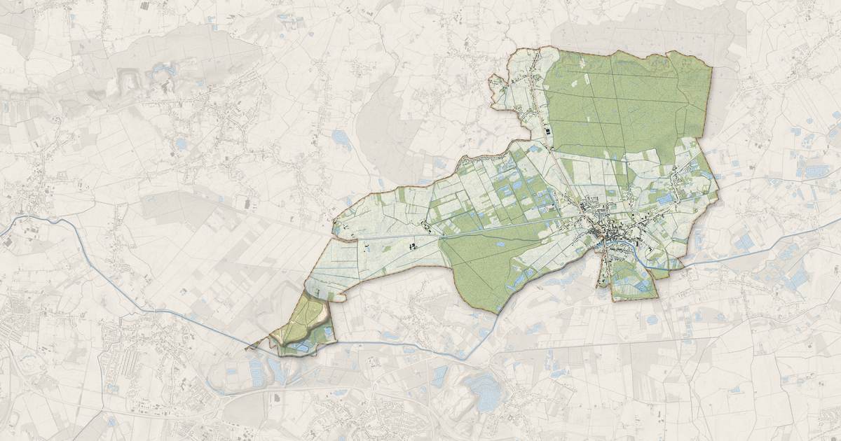 Portrait cartographique de Marchiennes : relief, eau, forêts, bâti et voies, calculés à partir des données de l'IGN