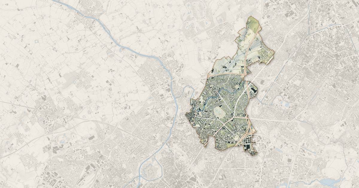 Portrait cartographique de Marcq-en-Barœul : relief, eau, forêts, bâti et voies, calculés à partir des données de l'IGN