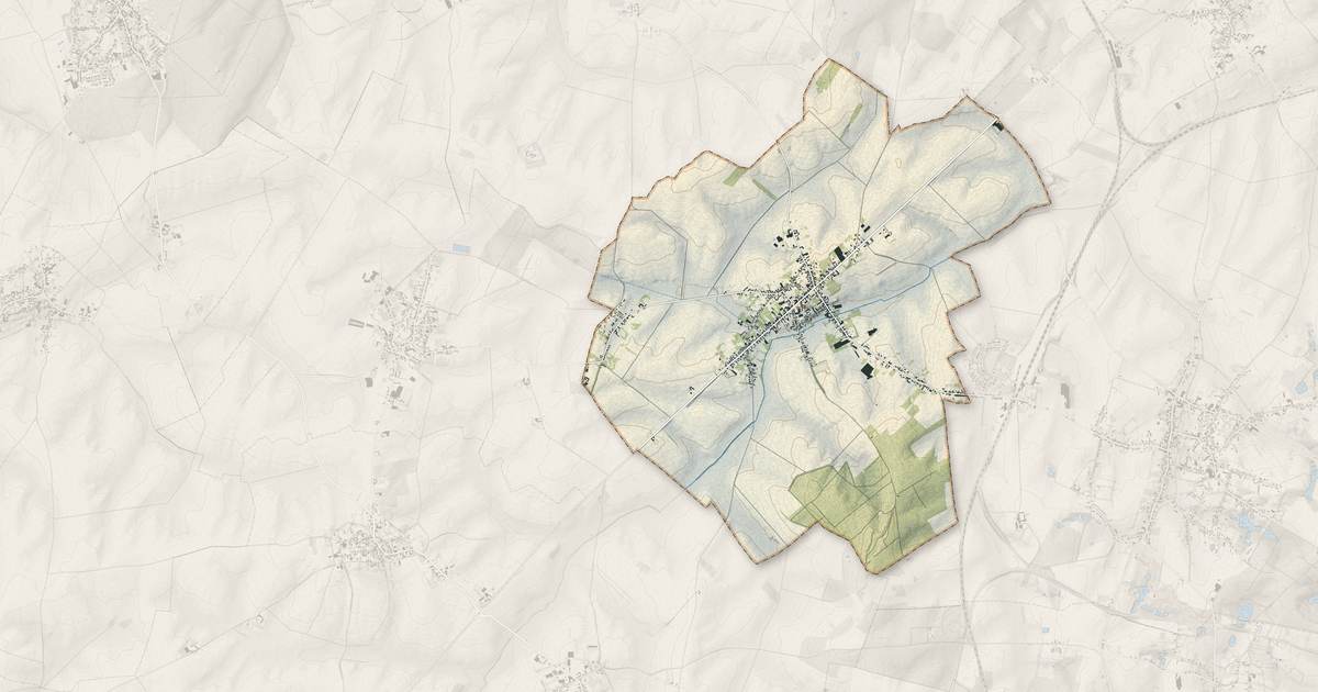 Portrait cartographique de Maretz : relief, eau, forêts, bâti et voies, calculés à partir des données de l'IGN