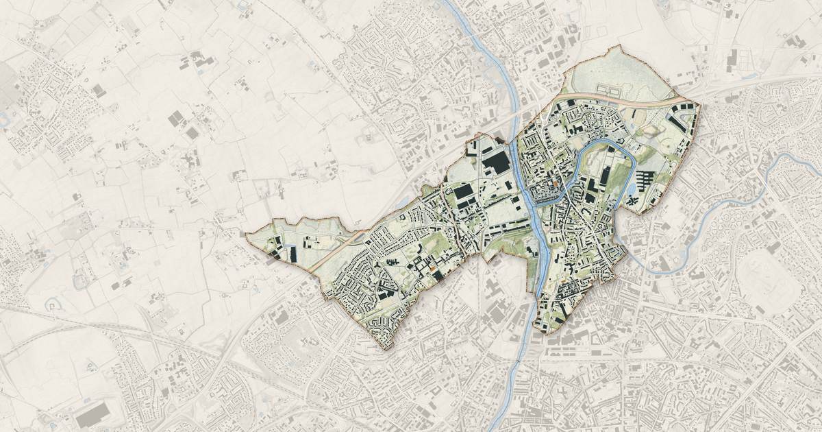 Portrait cartographique de Marquette-lez-Lille : relief, eau, forêts, bâti et voies, calculés à partir des données de l'IGN