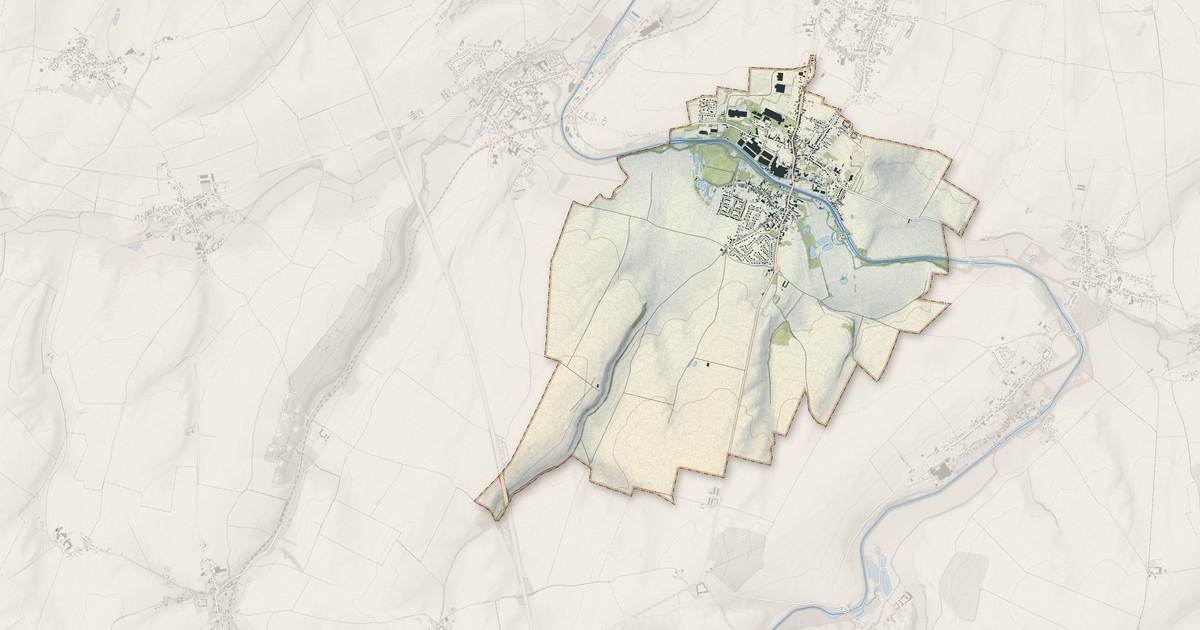 Portrait cartographique de Masnières : relief, eau, forêts, bâti et voies, calculés à partir des données de l'IGN