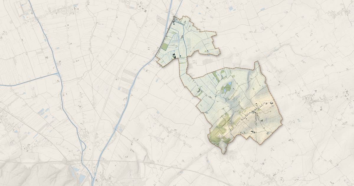 Portrait cartographique de Merckeghem : relief, eau, forêts, bâti et voies, calculés à partir des données de l'IGN