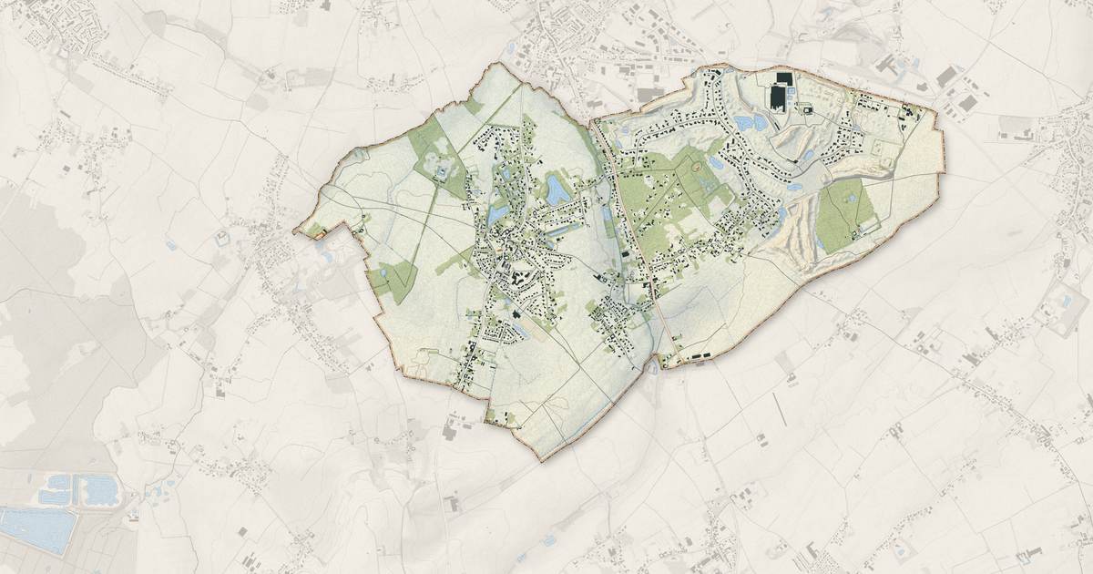Portrait cartographique de Mérignies : relief, eau, forêts, bâti et voies, calculés à partir des données de l'IGN