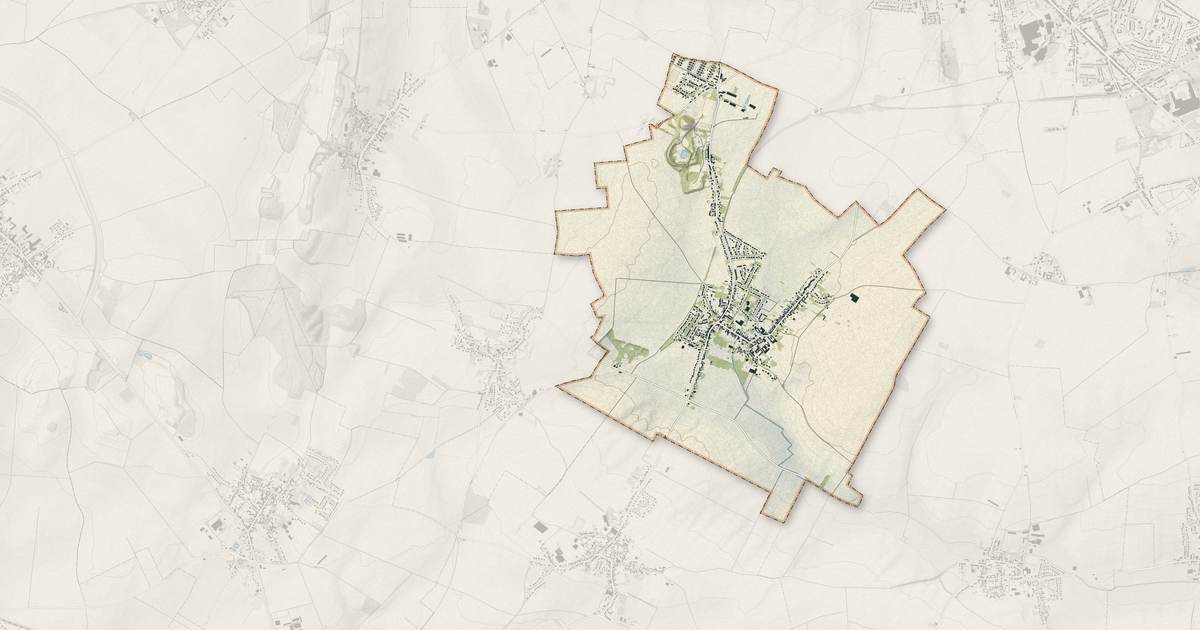 Portrait cartographique de Monchecourt : relief, eau, forêts, bâti et voies, calculés à partir des données de l'IGN
