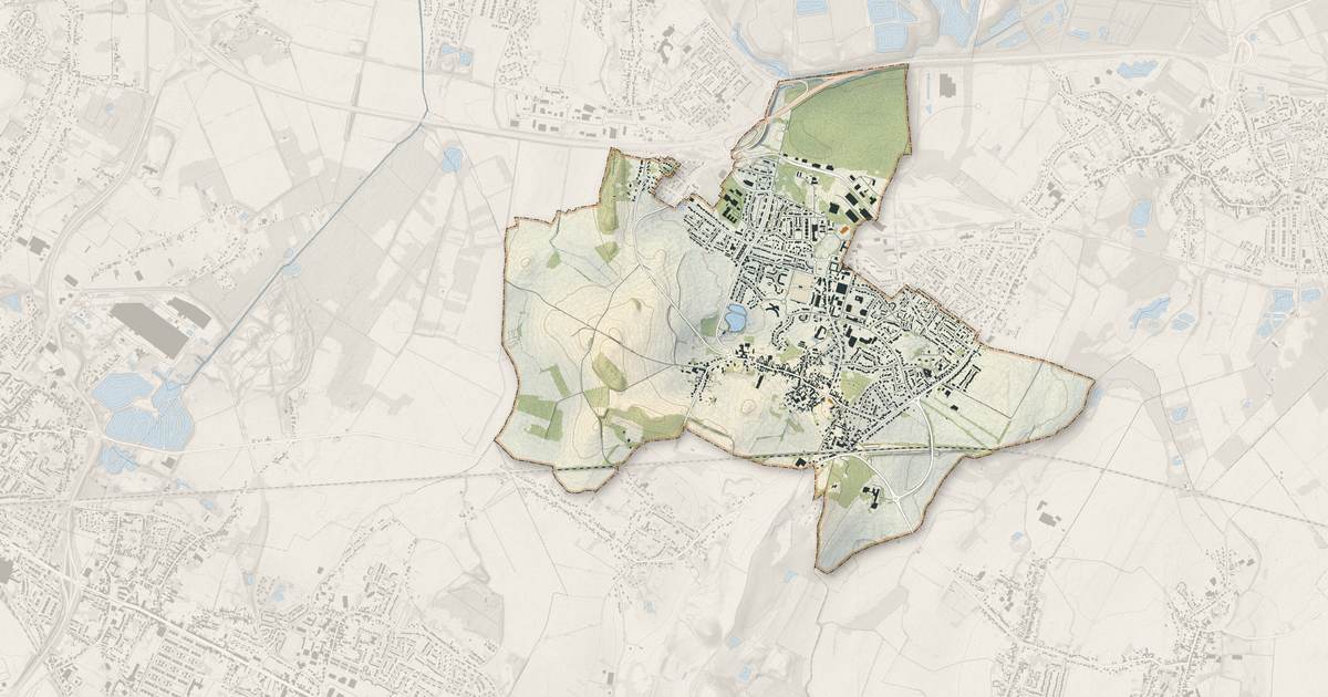 Portrait cartographique de Montigny-en-Ostrevent : relief, eau, forêts, bâti et voies, calculés à partir des données de l'IGN