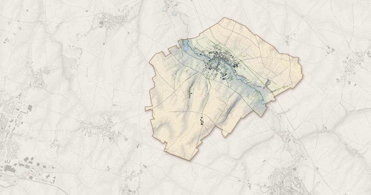 Portrait cartographique de Neuvilly : relief, eau, forêts, bâti et voies, calculés à partir des données de l'IGN