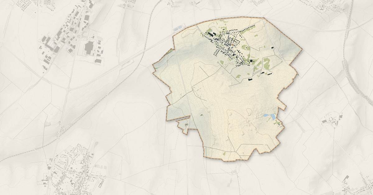 Portrait cartographique de Niergnies : relief, eau, forêts, bâti et voies, calculés à partir des données de l'IGN