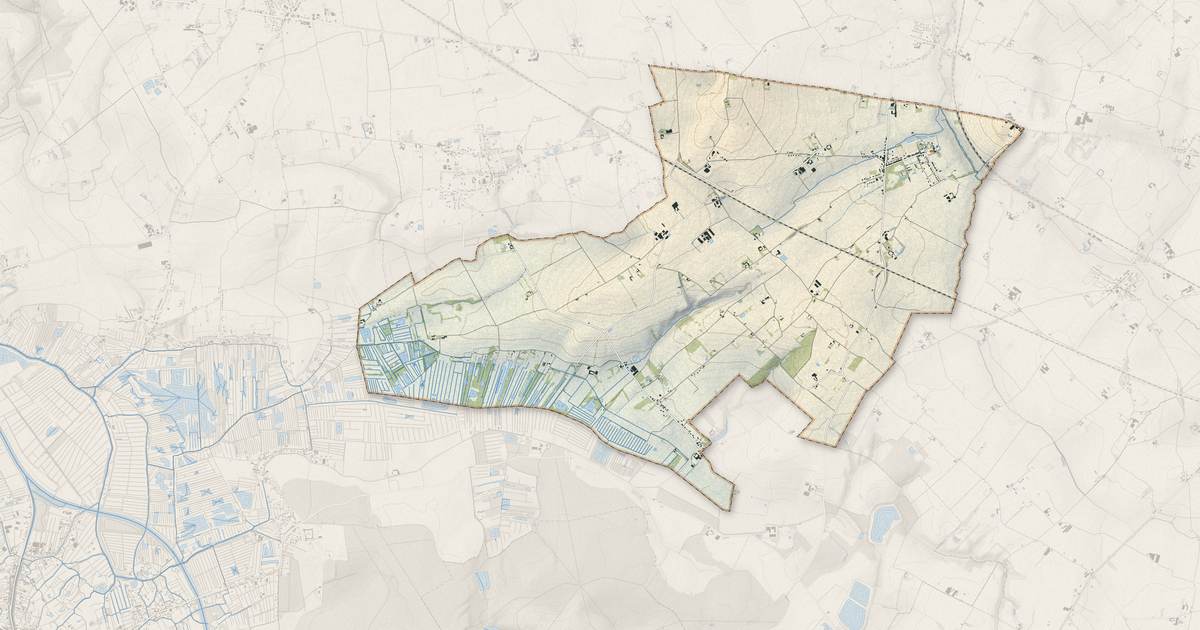 Portrait cartographique de Noordpeene : relief, eau, forêts, bâti et voies, calculés à partir des données de l'IGN