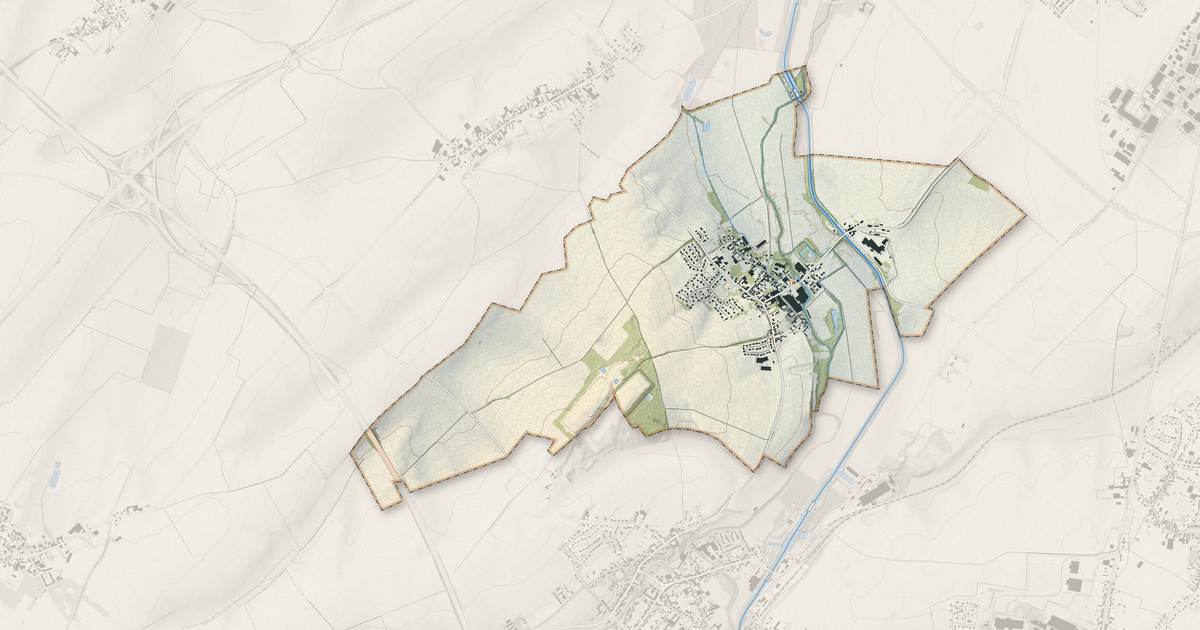 Portrait cartographique de Noyelles-sur-Escaut : relief, eau, forêts, bâti et voies, calculés à partir des données de l'IGN