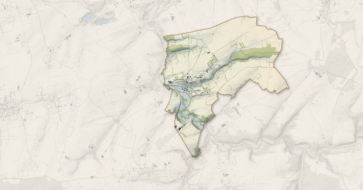 Portrait cartographique de Obrechies : relief, eau, forêts, bâti et voies, calculés à partir des données de l'IGN