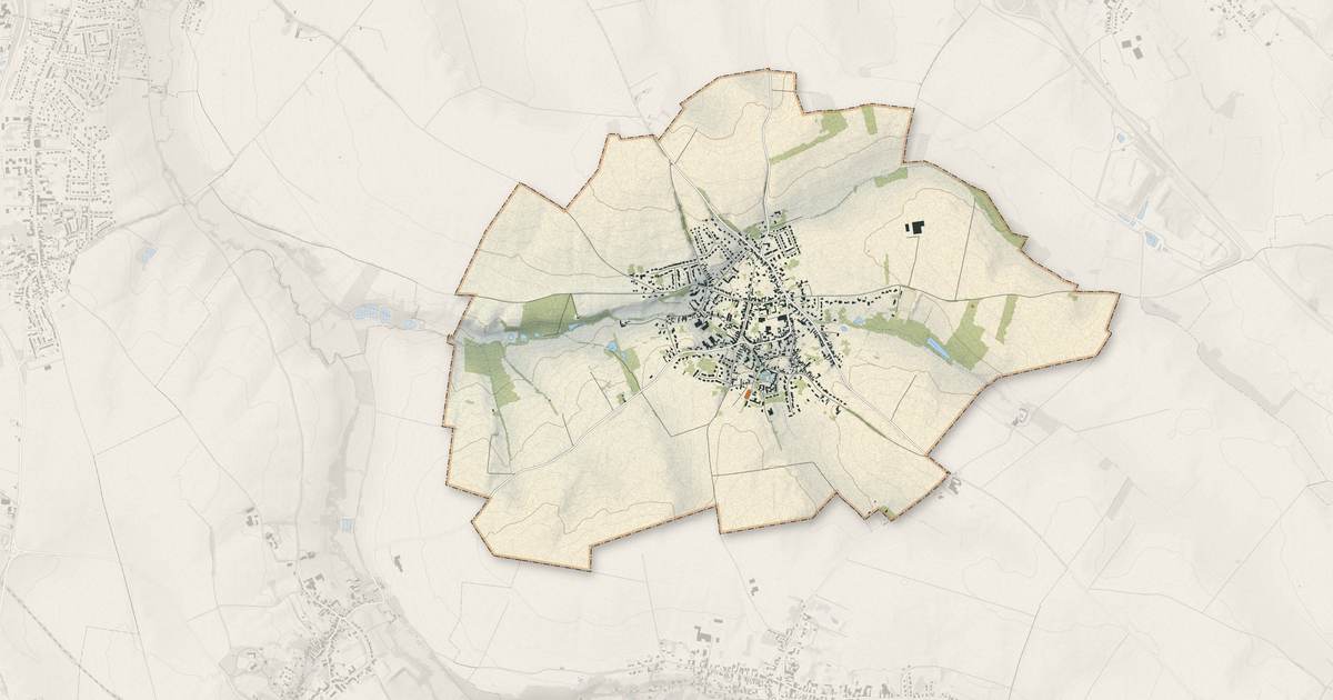 Portrait cartographique de Préseau : relief, eau, forêts, bâti et voies, calculés à partir des données de l'IGN