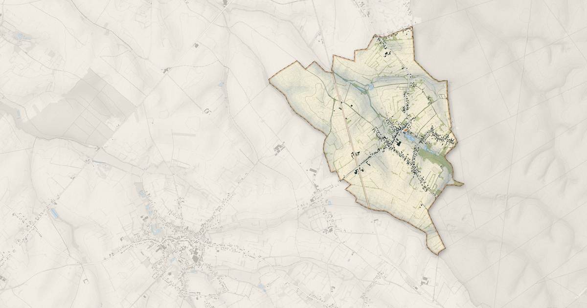 Portrait cartographique de Preux-au-Bois : relief, eau, forêts, bâti et voies, calculés à partir des données de l'IGN
