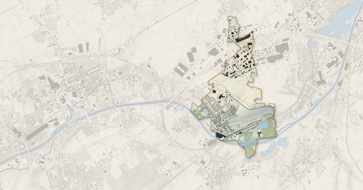 Portrait cartographique de Prouvy : relief, eau, forêts, bâti et voies, calculés à partir des données de l'IGN