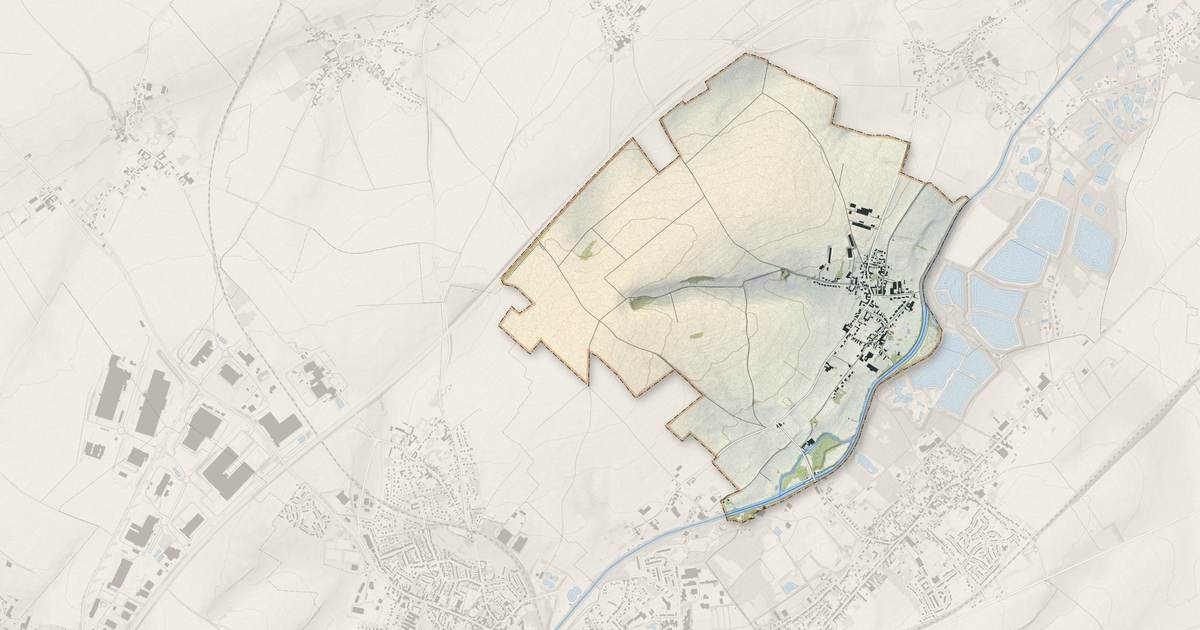Portrait cartographique de Ramillies : relief, eau, forêts, bâti et voies, calculés à partir des données de l'IGN