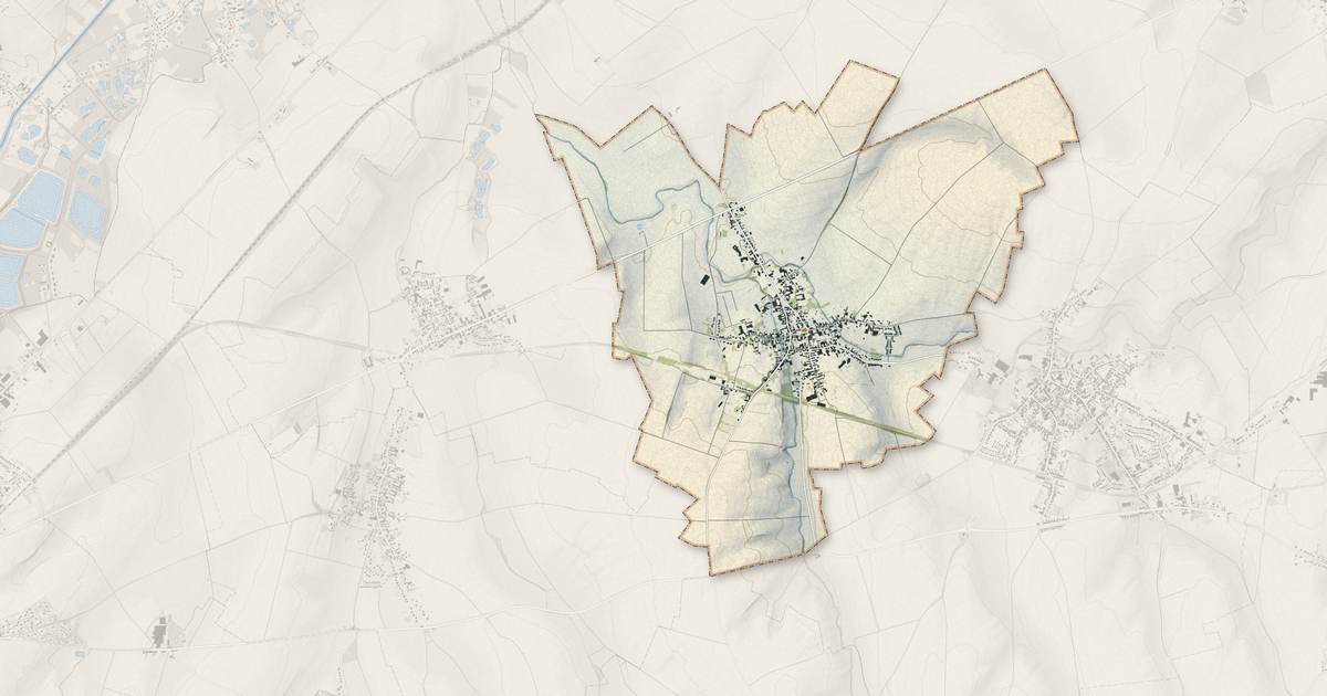 Portrait cartographique de Rieux-en-Cambrésis : relief, eau, forêts, bâti et voies, calculés à partir des données de l'IGN