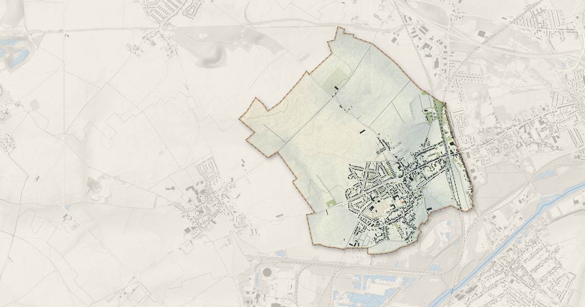 Portrait cartographique de Rœulx : relief, eau, forêts, bâti et voies, calculés à partir des données de l'IGN