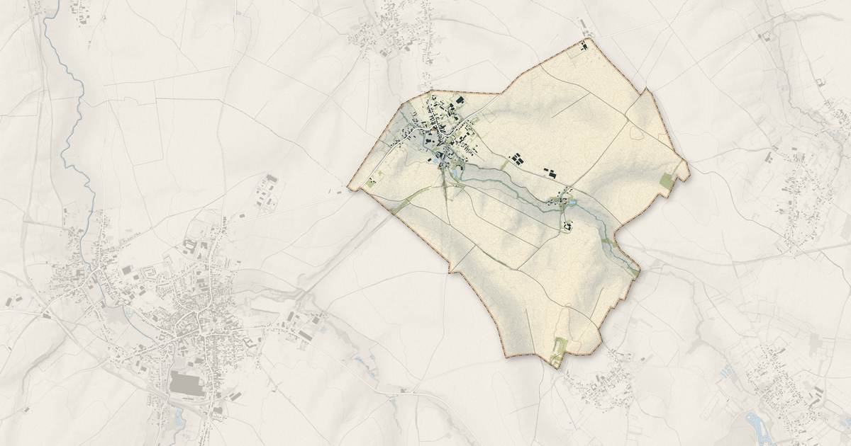 Portrait cartographique de Romeries : relief, eau, forêts, bâti et voies, calculés à partir des données de l'IGN