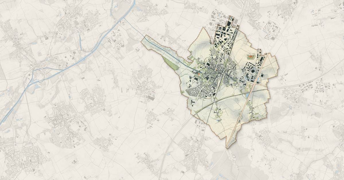 Portrait cartographique de Seclin : relief, eau, forêts, bâti et voies, calculés à partir des données de l'IGN