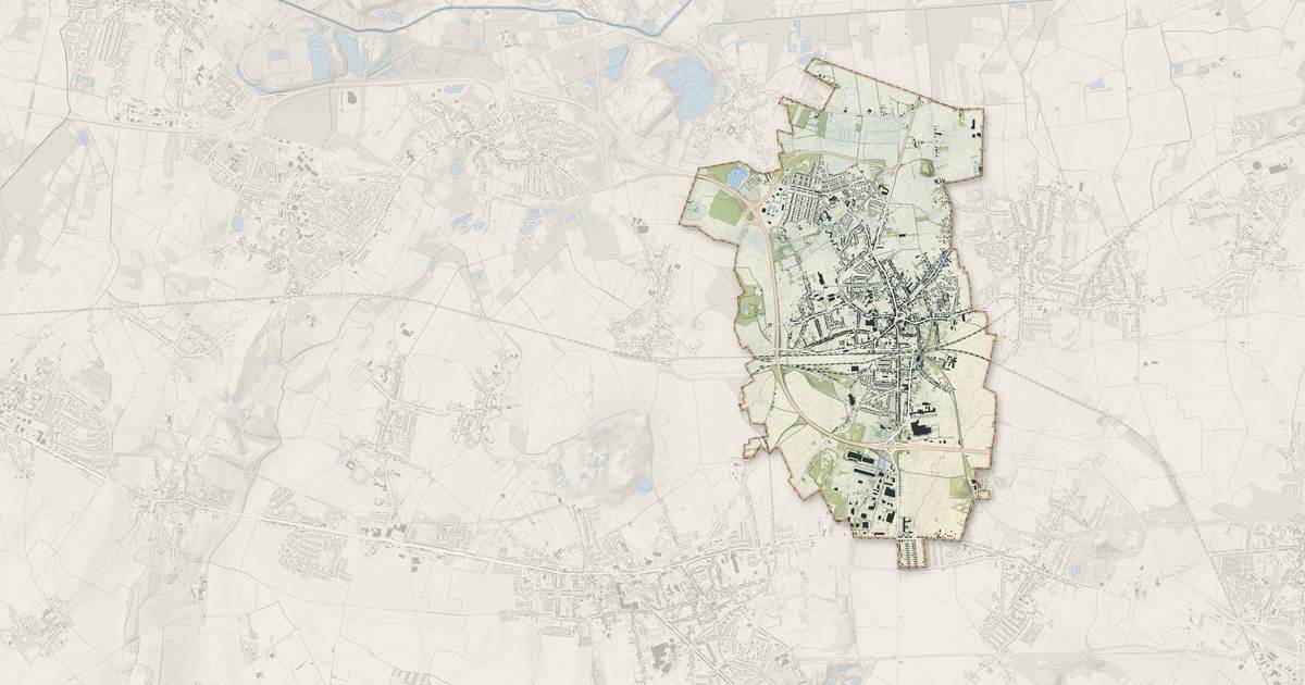 Portrait cartographique de Somain : relief, eau, forêts, bâti et voies, calculés à partir des données de l'IGN