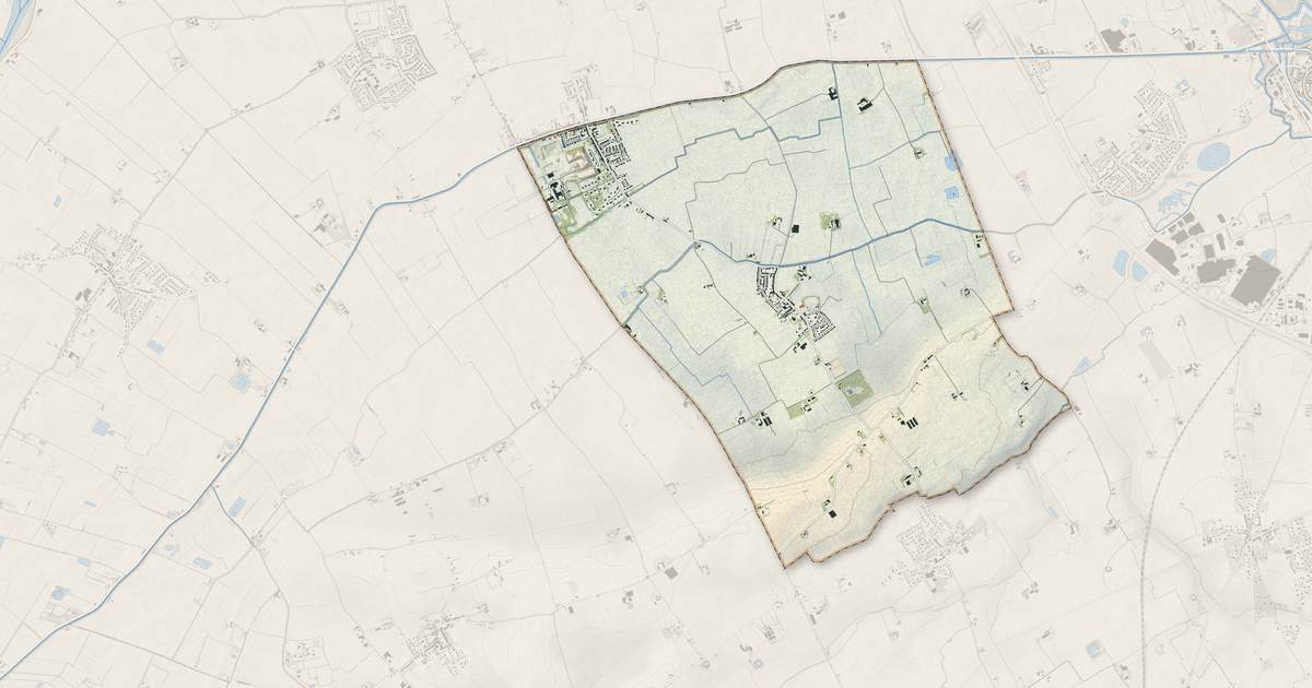 Portrait cartographique de Steene : relief, eau, forêts, bâti et voies, calculés à partir des données de l'IGN