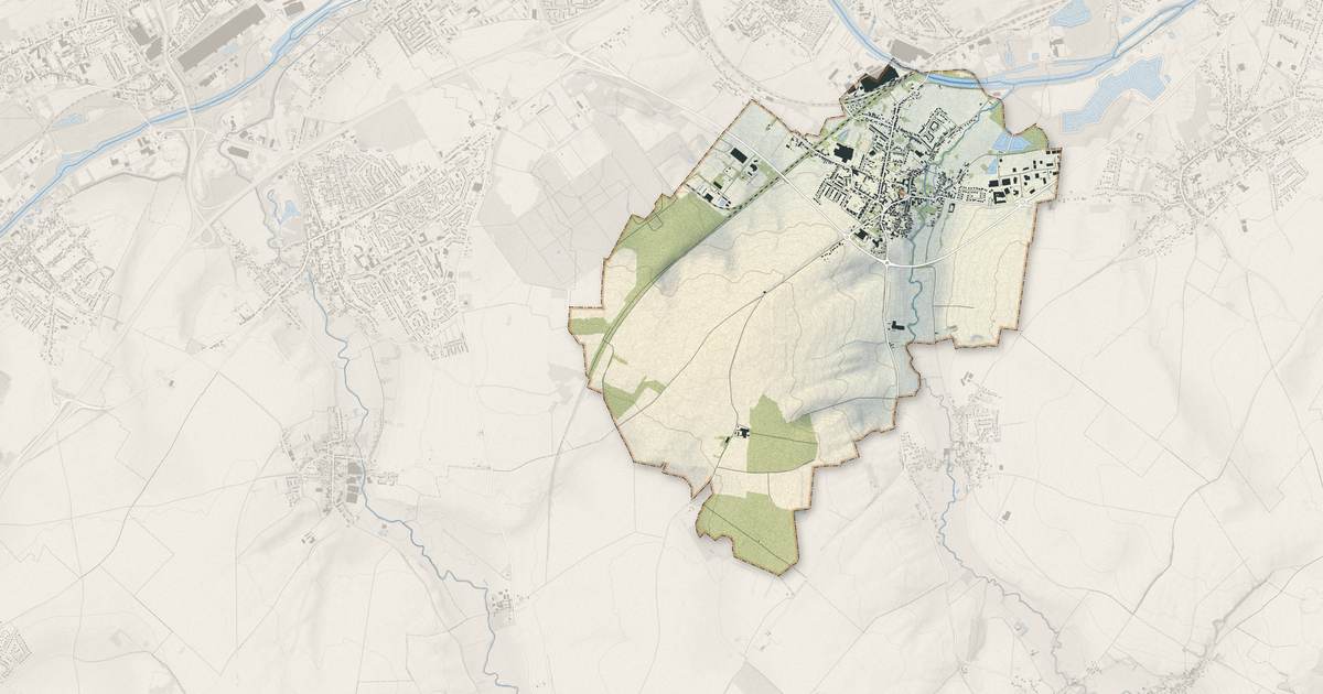 Portrait cartographique de Thiant : relief, eau, forêts, bâti et voies, calculés à partir des données de l'IGN