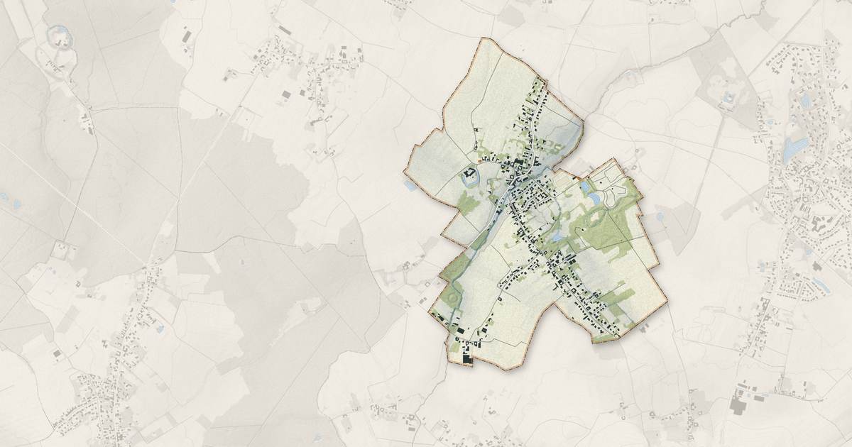 Portrait cartographique de Tourmignies : relief, eau, forêts, bâti et voies, calculés à partir des données de l'IGN