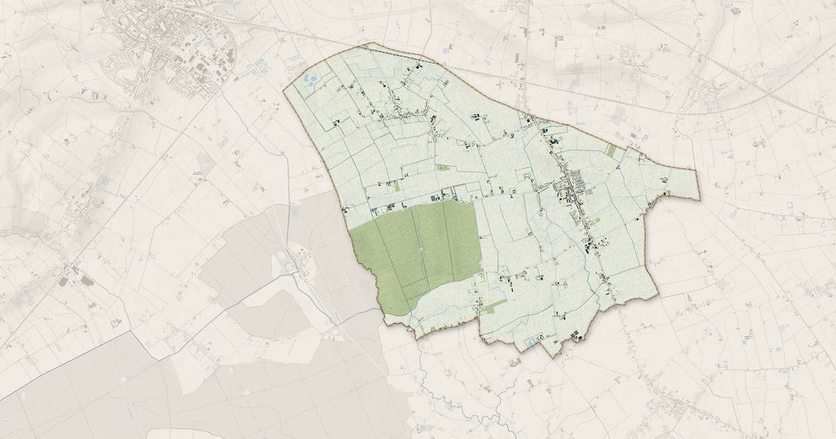 Portrait cartographique de Vieux-Berquin : relief, eau, forêts, bâti et voies, calculés à partir des données de l'IGN