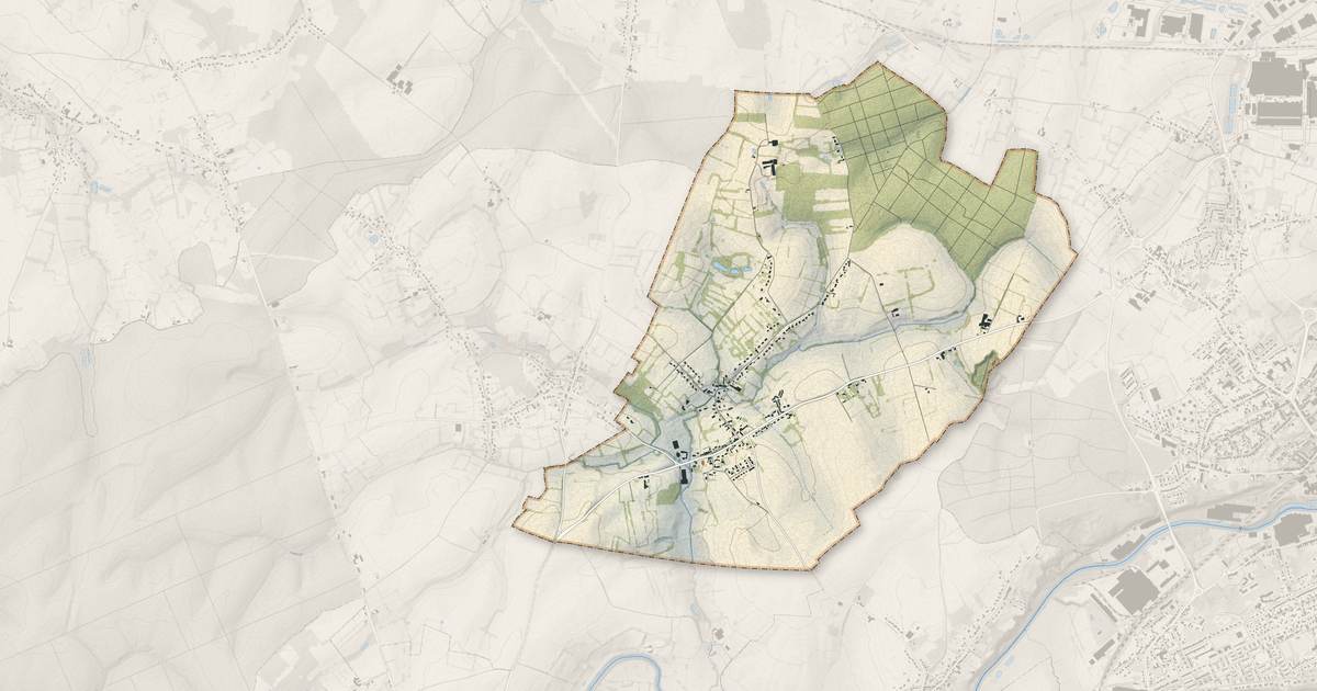 Portrait cartographique de Vieux-Mesnil : relief, eau, forêts, bâti et voies, calculés à partir des données de l'IGN