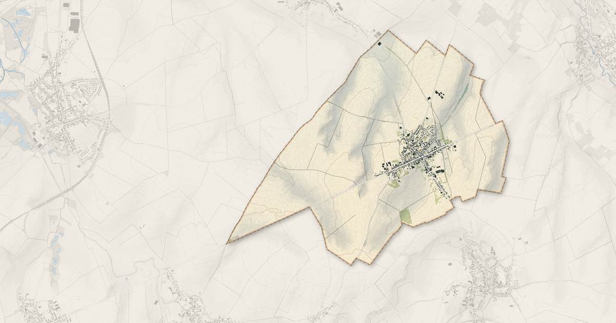 Portrait cartographique de Villers-en-Cauchies : relief, eau, forêts, bâti et voies, calculés à partir des données de l'IGN
