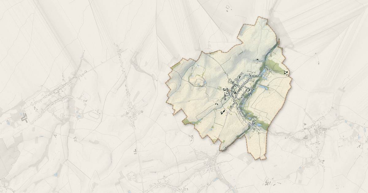 Portrait cartographique de Villers-Sire-Nicole : relief, eau, forêts, bâti et voies, calculés à partir des données de l'IGN
