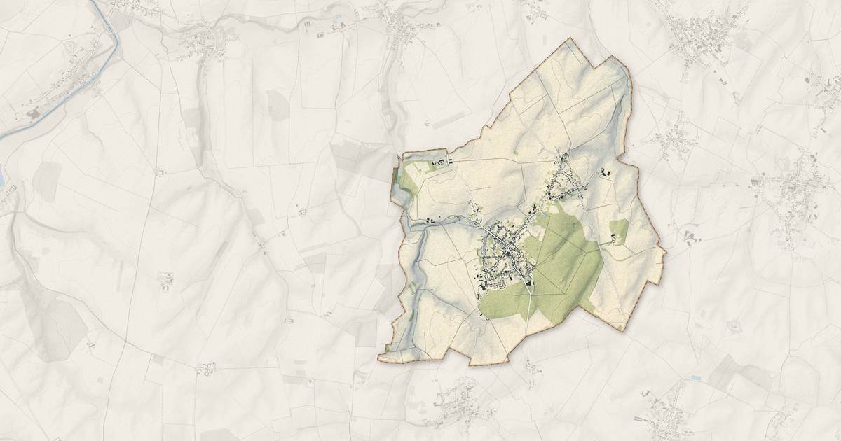 Portrait cartographique de Walincourt-Selvigny : relief, eau, forêts, bâti et voies, calculés à partir des données de l'IGN